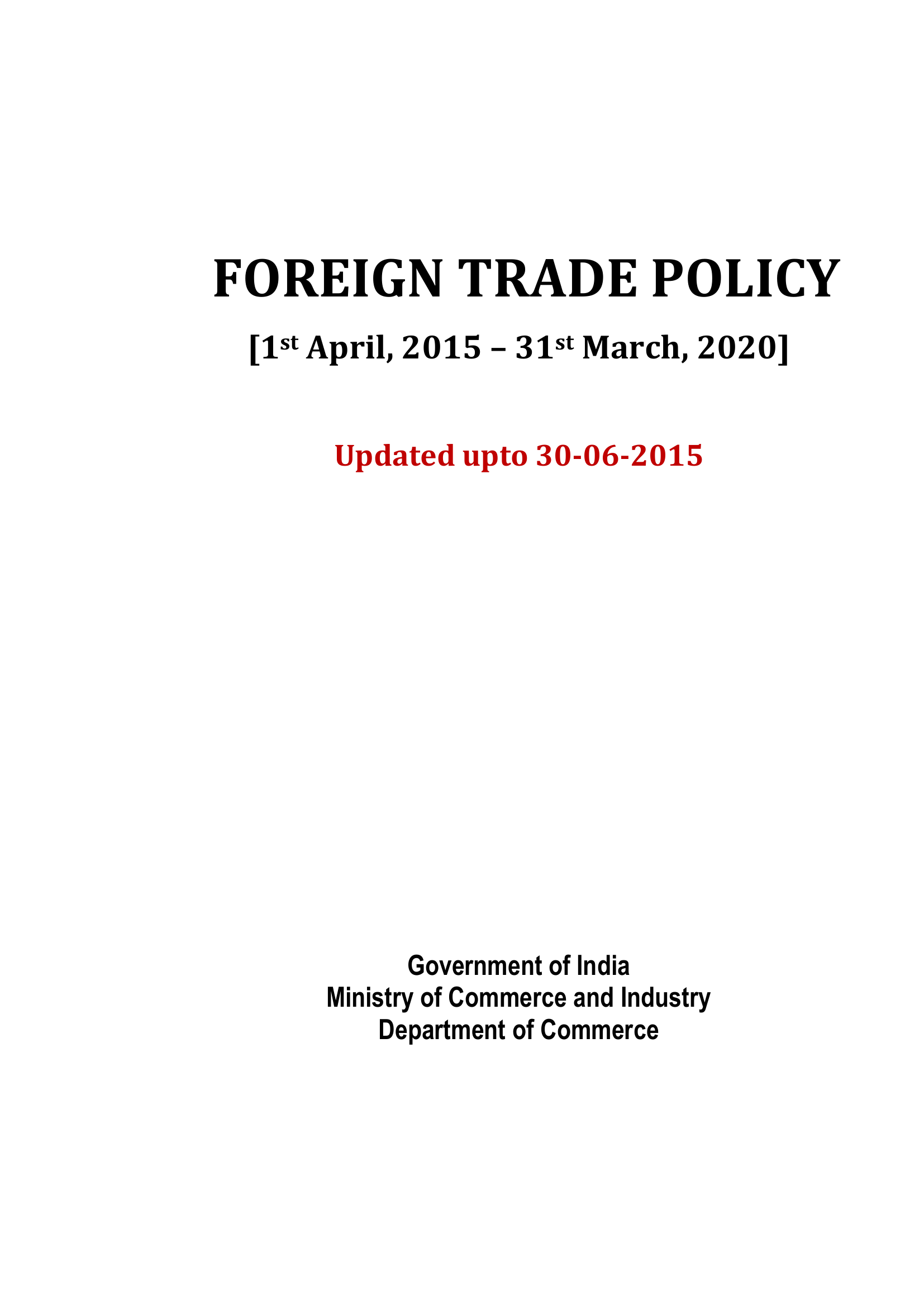 Foreign Trade Policy EXIM